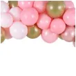 girlanda balonowa bialo rozowo zlota partydeco zestaw x60