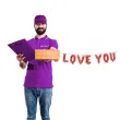 girlanda balonowa i love you czerwona partydeco 210 cm