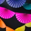 girlanda bibulowa rozety ciemny rozowy partydeco 300 cm