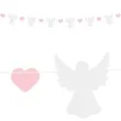 girlanda papierowa aniolki z serduszkami rozowy godan 150 cm