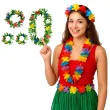 hawajski zestaw aloha na karnawal dodatki do stroju kwiatowy naszyjnik opaska bransoletki