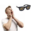 imprezowe okulary na czterdziestke czarne ze zlota liczba 40