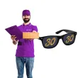 imprezowe okulary na trzydziestke czarne ze zlota liczba 30