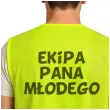kamizelka odblaskowa ze smiesznym nadrukiem z napisem ekipa pana mlodego na prezent slubny
