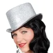 kapelusz brokat glitz srebrny godan
