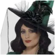 kapelusz czarownica deluxe welon z piorem zielony smiffys