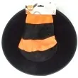 kapelusz czarownica welurowa w paski czarno pomaranczowy arpex