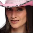 kapelusz kowboj cekiny rozowy boland