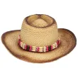 kapelusz slomkowy na karnawal country kowboj dziki zachod western bezowy