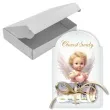 karnet na banknot chrzest swiety aniol serduszko 100x65 mm