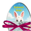 karnet na banknot jajko bialy krolik i pisanki radosnych swiat prezent na wielkanoc 12 5 cm