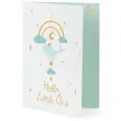 kartka okolicznosciowa baby shower boy hello little one niebieska partydeco 14x20 cm
