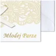 kartka okolicznosciowa mlodej parze bezowa koronka paw 17 6 x 12 5 cm