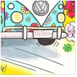 kartka okolicznosciowa urodziny hipisowski autobus henry 15 x 15 cm