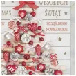 kartka okolicznosciowa z oplatkiem wesolych swiat choinka z bombek maki b6