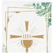 kieszonka na sztucce komunia swieta ihs eukaliptus bialo zloty partypal 20 x 10 cm 16 szt