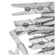 klamerki ozdobne drewniane metaliczne srebrny aliga 25 szt 3 cm