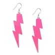 kolczyki blyskawice neonowe rozowe 20x70 mm