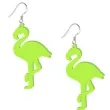 kolczyki flamingi neonowe zielone 35x60 mm