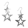 kolczyki gwiazdki blysk srebrne lustrzane 40x55 mm