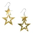 kolczyki gwiazdki blysk zlote lustrzane 40x55 mm