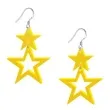 kolczyki gwiazdki classic zolte 40x55 mm