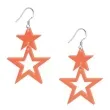 kolczyki gwiazdki neonowe pomaranczowe 40x55 mm