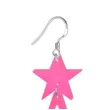 kolczyki gwiazdki neonowe rozowe 40x55 mm