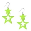kolczyki gwiazdki neonowe zielone 40x55 mm