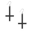 kolczyki krzyze odwrocone xl czarne 90x50 mm