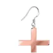 kolczyki krzyze proste rose gold lustrzane 30x50 mm