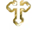kolczyki krzyze zloty lustrzany 27x37 mm
