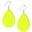 kolczyki lezki neonowe zolte 30x45 mm