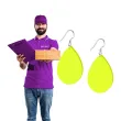 kolczyki lezki neonowe zolte 30x45 mm