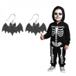 kolczyki nietoperze czarny brokat 38x28 mm