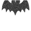 kolczyki nietoperze czarny brokat 38x28 mm