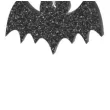 kolczyki nietoperze czarny brokat 38x28 mm