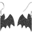 kolczyki nietoperze czarny brokat 38x28 mm