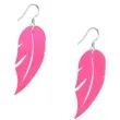 kolczyki piorka neonowe rozowe 25x55 mm