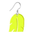 kolczyki piorka neonowe zolte 25x55 mm