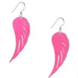 kolczyki skrzydla neonowe rozowe 25x55 mm