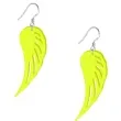 kolczyki skrzydla neonowe zolte 25x55 mm