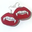 kolczyki z nadrukiem usta sexi wampirki 42x30 mm