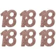 konfetti brokatowa liczba 18 rozowe zloto santex 7 cm 6 szt