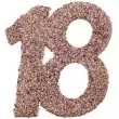 konfetti brokatowa liczba 18 rozowe zloto santex 7 cm 6 szt