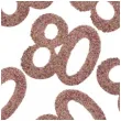 konfetti brokatowa liczba 80 rozowe zloto santex 7 cm 6 szt