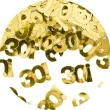 konfetti metalizowane liczba 30 zlote partydeco 15 g