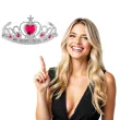 korona party tiara ksiezniczki z klejnotem rozowa widmann