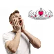 korona party tiara ksiezniczki z klejnotem rozowa widmann