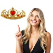 korona party tiara z czerwonym klejnotem zlota widmann